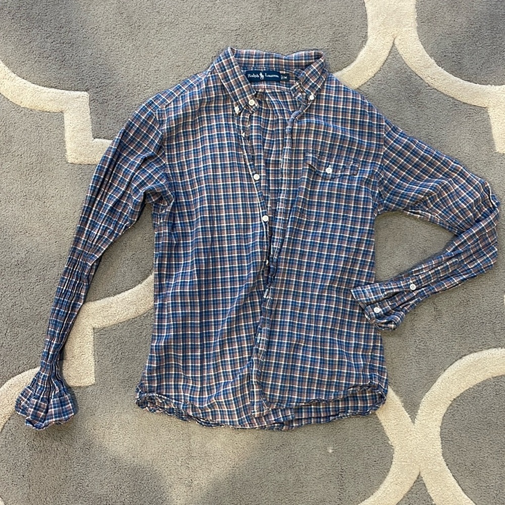 Bundle of Ralph Lauren tops. 2 Button Down, 1 thermal Henley. All medium.